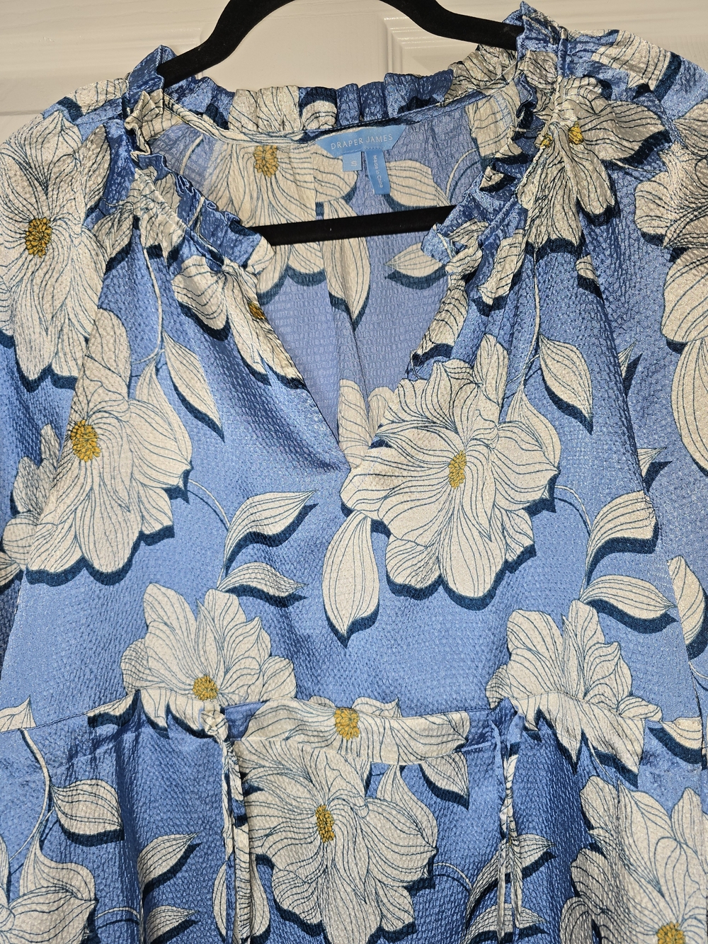 Draper James Blue Floral Dress with White Blossoms Size Small - Picture 2 of 9